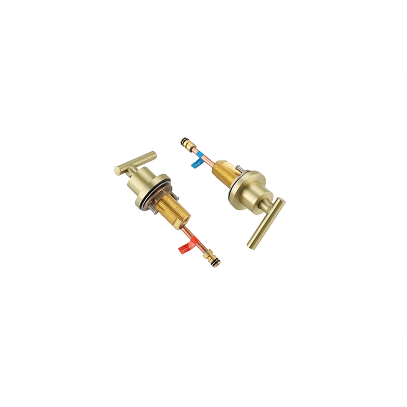 Elegant Kitchen and Bath Leah Brass Double Handle Bathroom Faucet in Gold