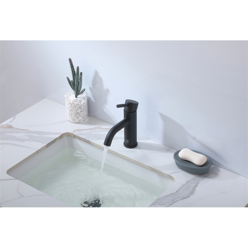 Elegant Kitchen and Bath Victor Stainless Steel Bathroom Faucet in Black