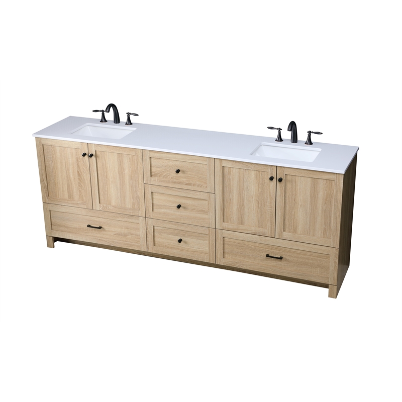 Elegant Kitchen And Bath 84 Inch Double Bathroom Vanity In Mango Wood