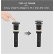 Elegant Kitchen And Bath Pop-Up Bathroom Sink Drain With Overflow In Matte Black