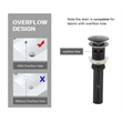 Elegant Kitchen And Bath Pop-Up Bathroom Sink Drain With Overflow In Matte Black