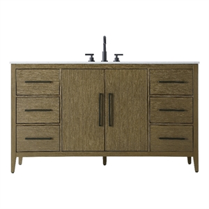 Elegant Kitchen And Bath 60&quot Single Bathroom Vanity In Chestnut Brown