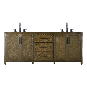 Elegant Kitchen And Bath 84&quot Double Bathroom Vanity In Hazel Oak