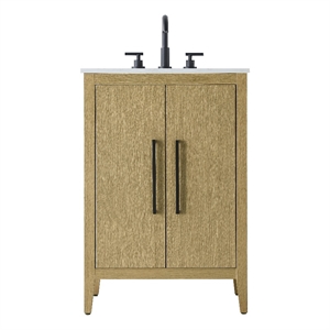 Elegant Kitchen And Bath 24&quot Single Bathroom Vanity In  Honey Brown