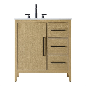 Elegant Kitchen And Bath 32&quot Single Bathroom Vanity In  Honey Brown