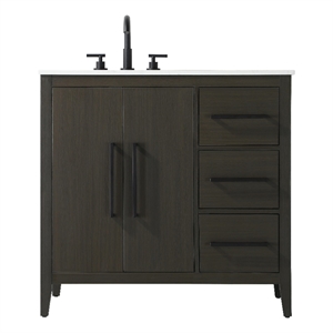 Elegant Kitchen And Bath 36&quot Single Bathroom Vanity In Mocha Brown