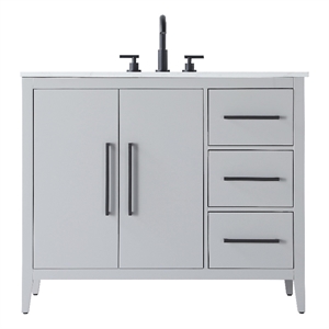 Elegant Kitchen And Bath 42&quot Single Bathroom Vanity In Grey