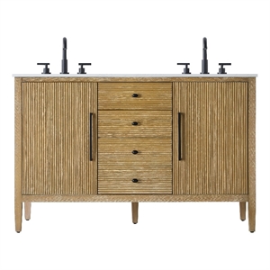 Elegant Kitchen And Bath 54&quot Double Bathroom Vanity In Linen Oak