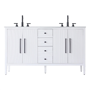 Elegant Kitchen And Bath 60&quot Double Bathroom Vanity In White