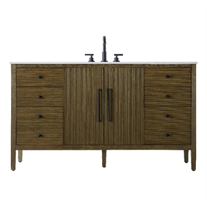 Elegant Kitchen And Bath 60&quot Single Bathroom Vanity In Hazel Oak