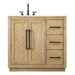 Elegant Kitchen And Bath 36&quot Single Bathroom Vanity In Linen Oak