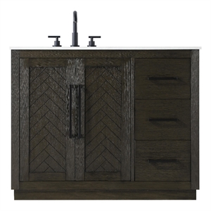 Elegant Kitchen And Bath 42&quot Single Bathroom Vanity In Chocolate Oak