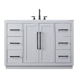 Elegant Kitchen And Bath 48&quot Single Bathroom Vanity In Grey