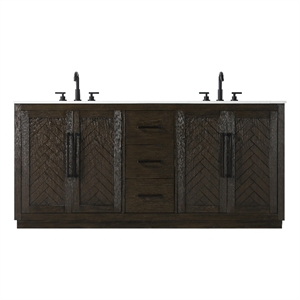 Elegant Kitchen And Bath 72&quot Double Bathroom Vanity In Chocolate Oak