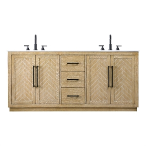 Elegant Kitchen And Bath 72&quot Double Bathroom Vanity In Linen Oak