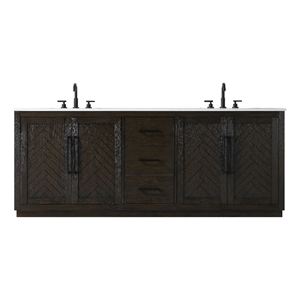Elegant Kitchen And Bath 84&quot Double Bathroom Vanity In Chocolate Oak