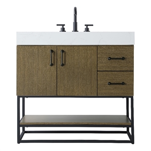 Elegant Kitchen And Bath 36&quot Single Bathroom Vanity In Chestnut Brown