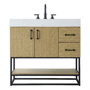Elegant Kitchen And Bath 36&quot Single Bathroom Vanity In  Honey Brown