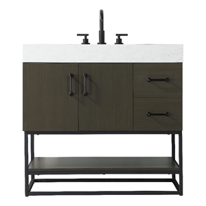 Elegant Kitchen And Bath 36&quot Single Bathroom Vanity In Mocha Brown