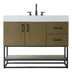 Elegant Kitchen And Bath 42&quot Single Bathroom Vanity In Chestnut Brown
