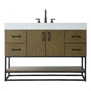 Elegant Kitchen And Bath 48&quot Single Bathroom Vanity In Chestnut Brown