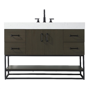 Elegant Kitchen And Bath 48&quot Single Bathroom Vanity In Mocha Brown