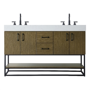 Elegant Kitchen And Bath 54&quot Double Bathroom Vanity In Chestnut Brown