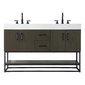 Elegant Kitchen And Bath 54&quot Double Bathroom Vanity In Mocha Brown