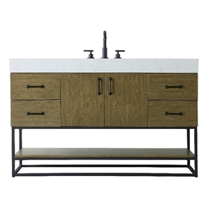 Elegant Kitchen And Bath 54&quot Single Bathroom Vanity In Chestnut Brown