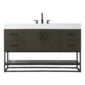 Elegant Kitchen And Bath 54&quot Single Bathroom Vanity In Mocha Brown