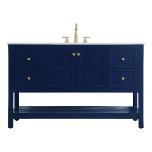 Elegant Kitchen And Bath 54&quot Single Bathroom Vanity In Blue