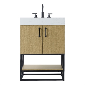 Elegant Kitchen And Bath 24&quot Single Bathroom Vanity In  Honey Brown