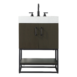 Elegant Kitchen And Bath 24&quot Single Bathroom Vanity In Mocha Brown