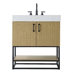 Elegant Kitchen And Bath 30&quot Single Bathroom Vanity In  Honey Brown