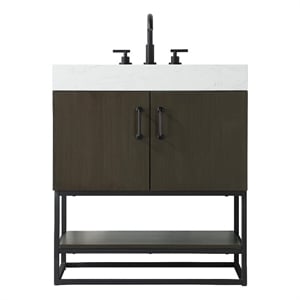 Elegant Kitchen And Bath 30&quot Single Bathroom Vanity In Mocha Brown
