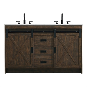 Elegant Kitchen And Bath Austin 54&quot Double Bathroom Vanity in Expresso