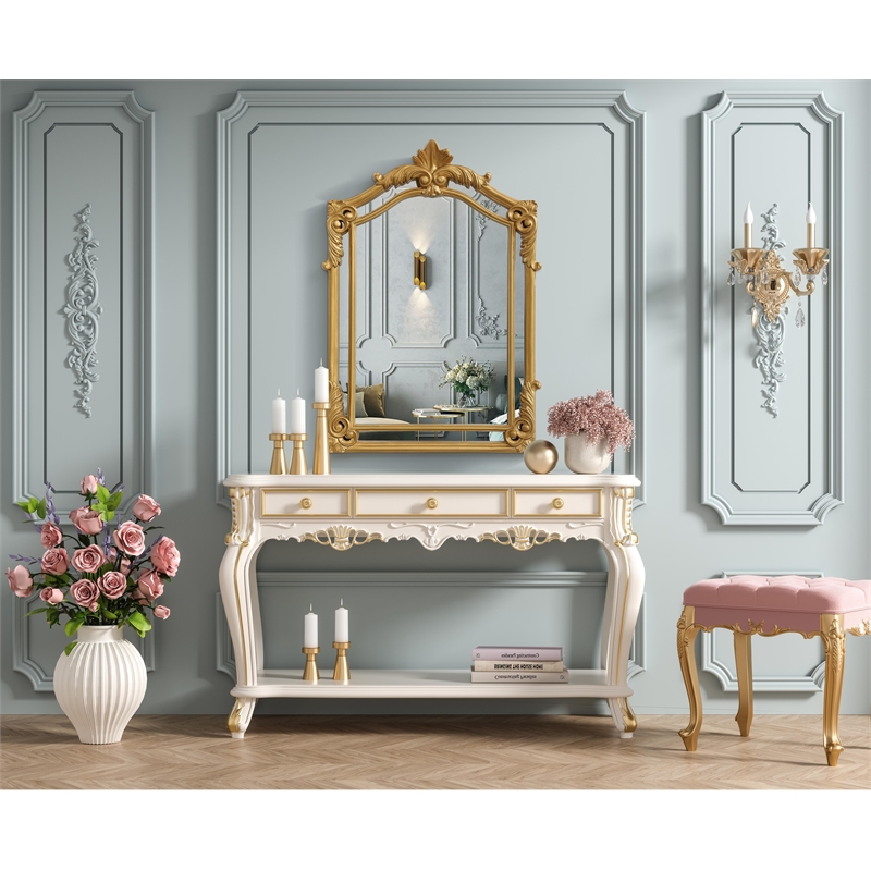 Elegant Kitchen And Bath Madeline 25.5X36 Traditional Mirror in Gold Leaf