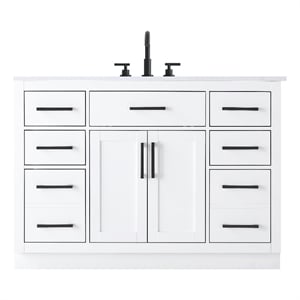 Elegant Kitchen And Bath Alden 48&quot Single Bathroom Vanity in White