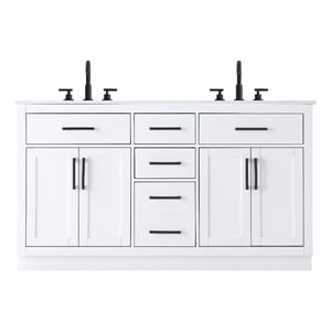 Elegant Kitchen And Bath Alden 60&quot Double Bathroom Vanity in White
