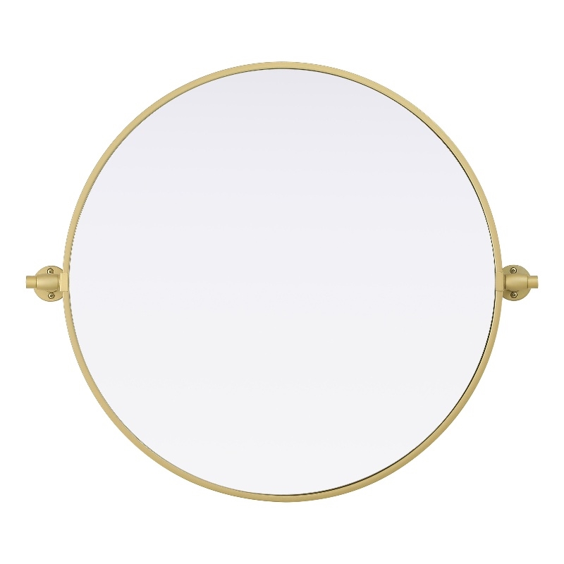Elegant Kitchen And Bath Amoura 24X24 Pivot Mirror in Brass