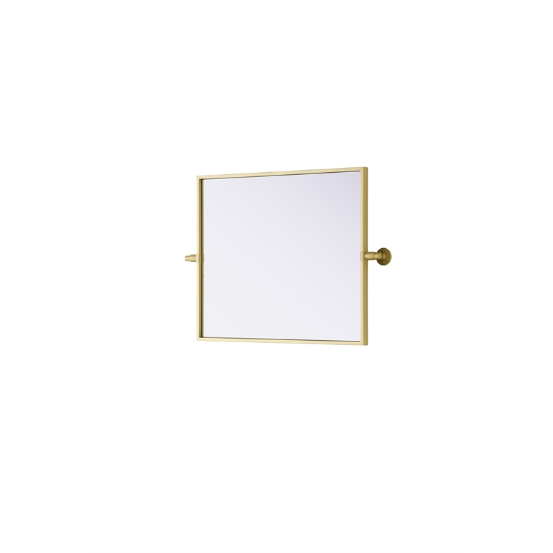 Elegant Kitchen And Bath Amoura 20X24 Pivot Mirror in Brass