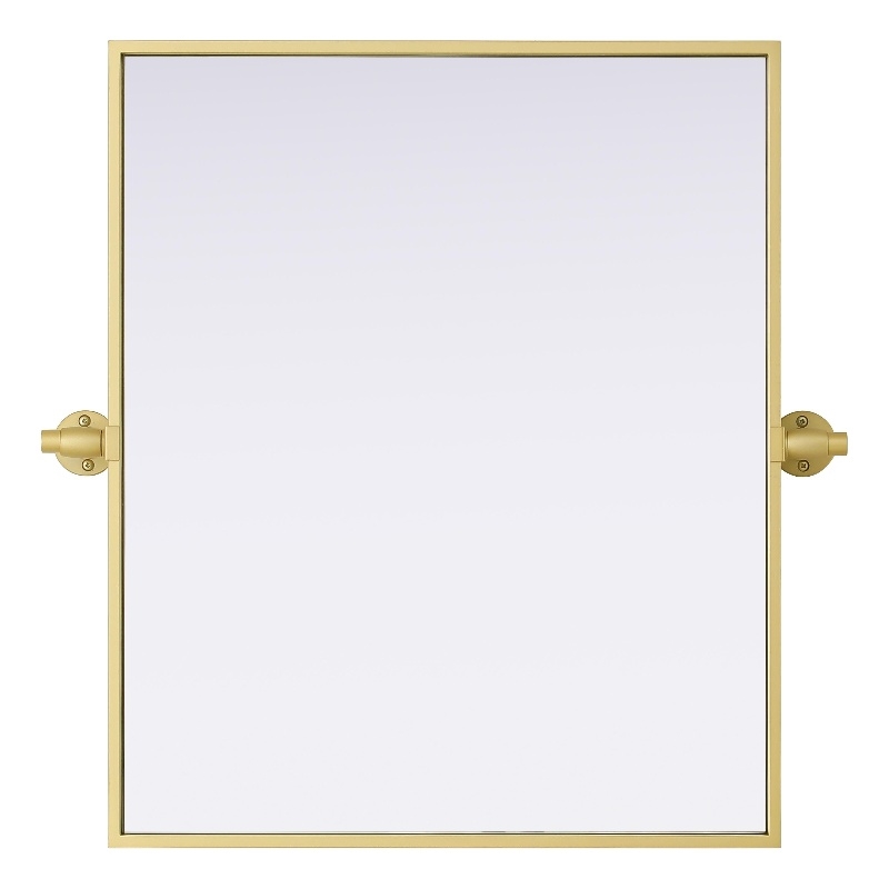 Elegant Kitchen And Bath Amoura 20X24 Pivot Mirror in Brass