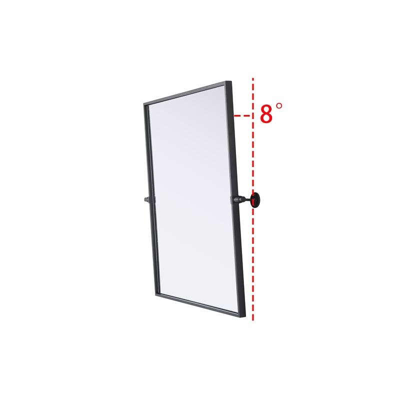 Elegant Kitchen And Bath Amoura 24X30 Pivot Mirror in Black