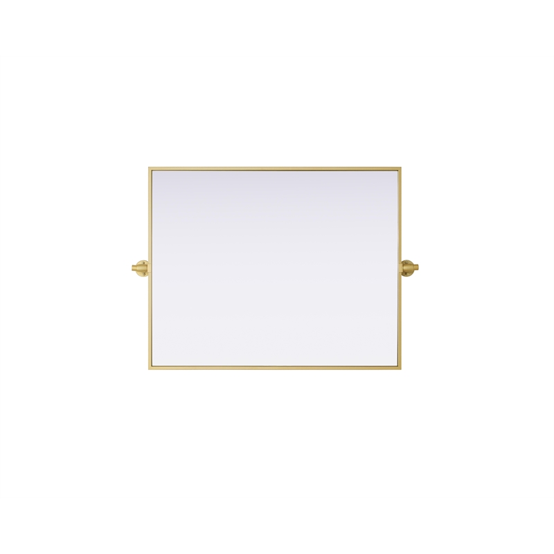 Elegant Kitchen And Bath Amoura 24X30 Pivot Mirror in Brass