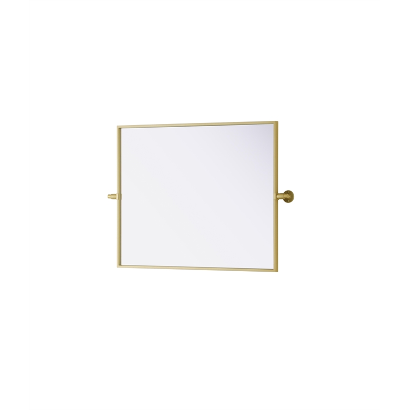 Elegant Kitchen And Bath Amoura 24X30 Pivot Mirror in Brass