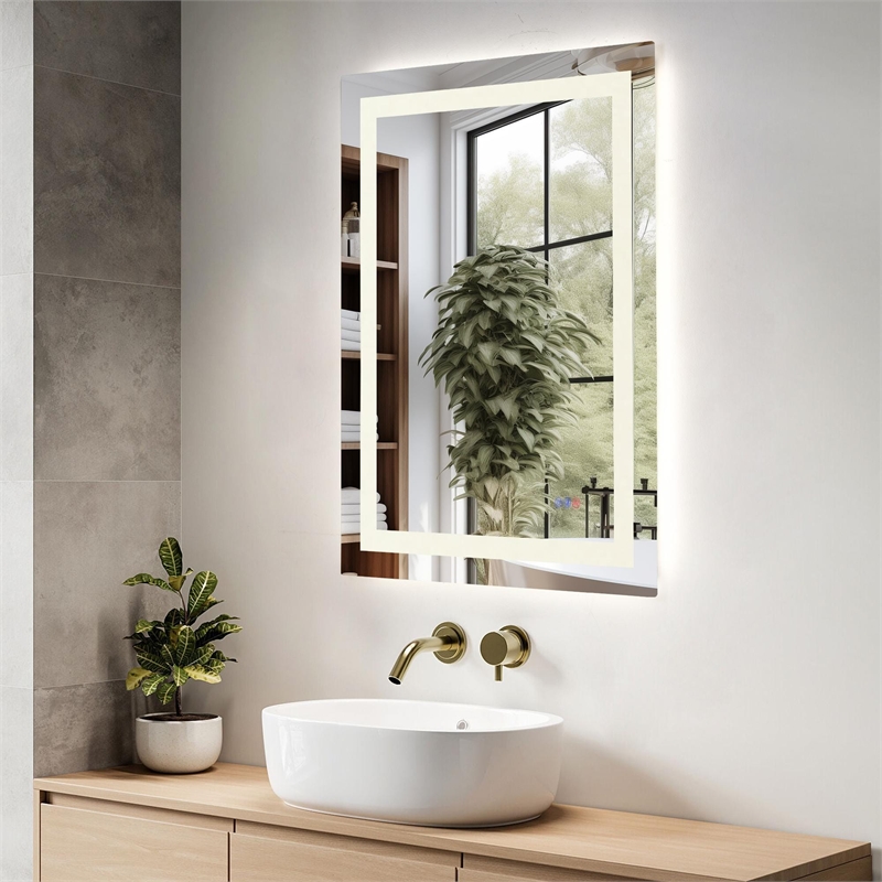 Elegant Kitchen And Bath Riven 36X27 Led Mirror in Silver