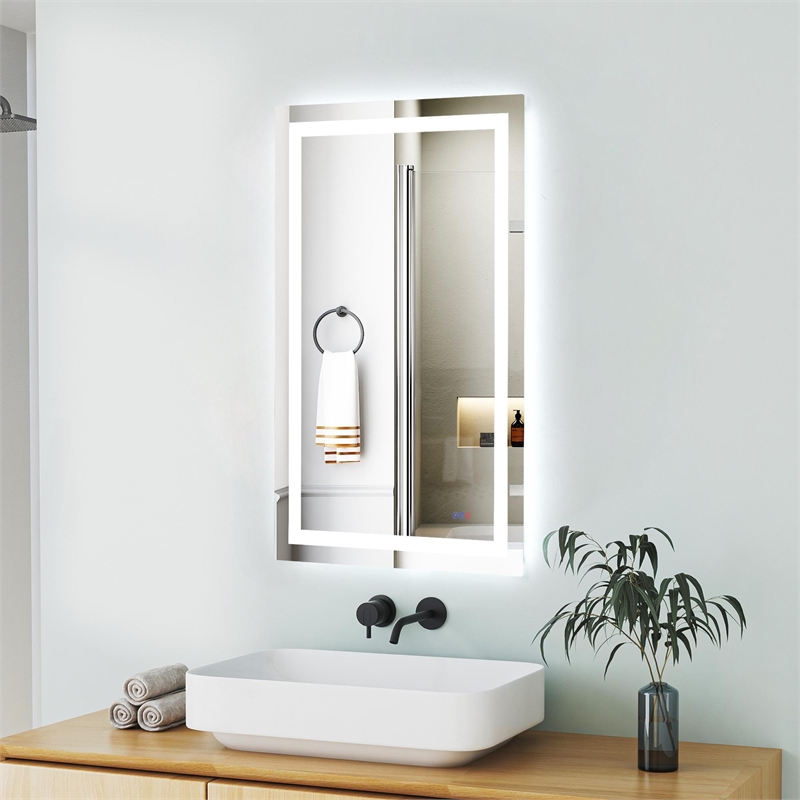 Elegant Kitchen And Bath Riven 48X30 Led Mirror in Silver