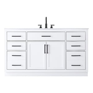 Elegant Kitchen And Bath Alden 60&quot Single Bathroom Vanity in White