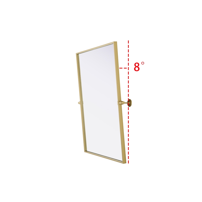 Elegant Kitchen And Bath Amoura 24X32 Pivot Mirror in Brass