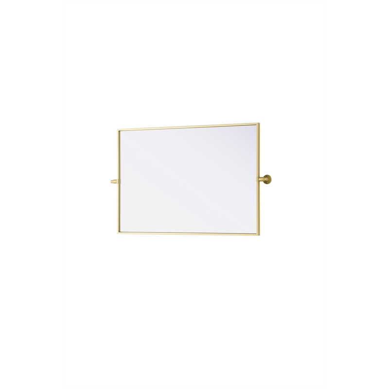 Elegant Kitchen And Bath Amoura 24X36 Pivot Mirror in Brass